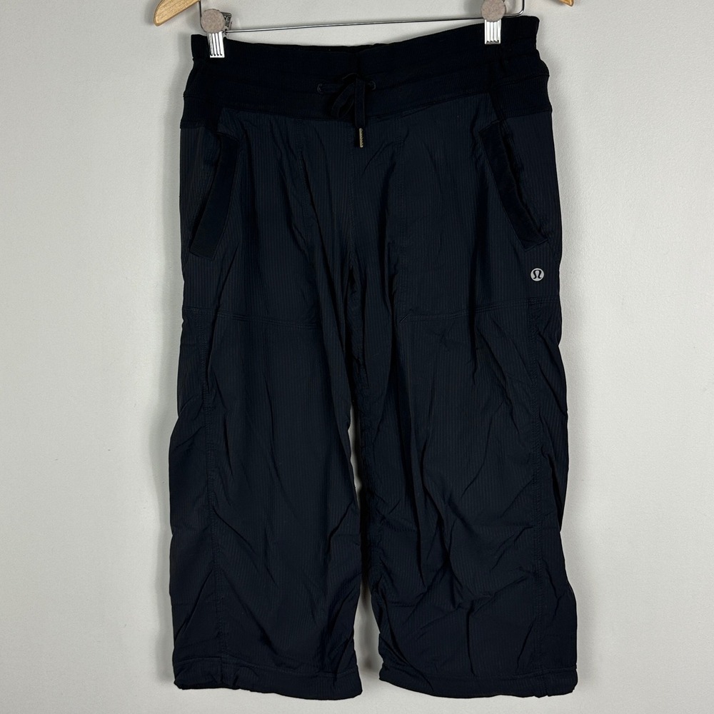 Lululemon Womens Pants 6 Dance Studio Crop Black Lightweight Drawstring Pockets